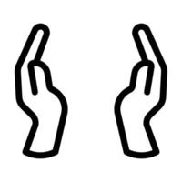 Hands keep icon, outline style vector