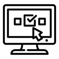 Survay online vote icon, outline style vector