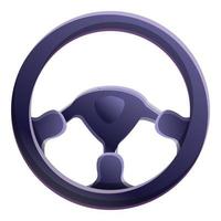 Driver steering wheel icon, cartoon style vector