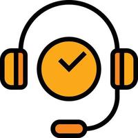 call center support operator time ecommerce - filled outline icon vector