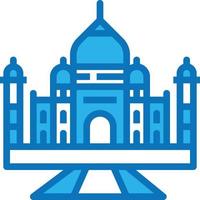 taj mahal india landmark travel - blue icon vector