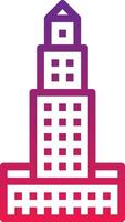tower hotel skyscraper town building - gradient icon vector