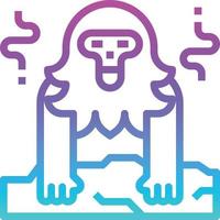 monkey snow ice cold japan - gradient icon vector