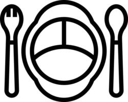 plate knife spoon baby accessories - outline icon vector