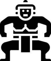 sumo fighting japan japaneses - solid icon vector