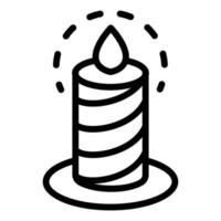 Burning candle icon, outline style vector