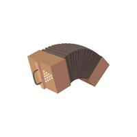 Bandoneon accordion icon, cartoon style vector