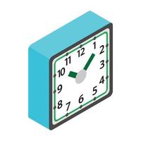 Table clock icon, isometric 3d style vector