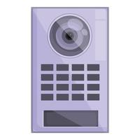 Entrance intercom icon cartoon vector. Video system vector