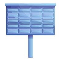 Outdoor apartment mailbox icon, cartoon style vector