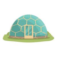 Hexagon glamping icon cartoon vector. Tent house vector