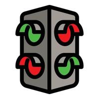 Road traffic lights icon, outline style vector