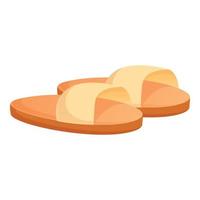 Home sauna slippers icon, cartoon style vector