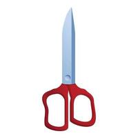 Red scissors icon, cartoon style vector