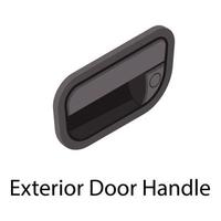 Exterior door handle icon, isometric style vector