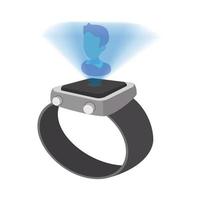 Watch with hologram cartoon icon vector
