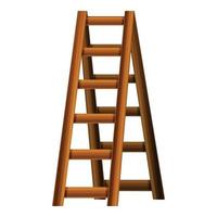 Wood ladder icon, cartoon style vector