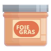 Foie gras jar icon cartoon vector. Duck food vector