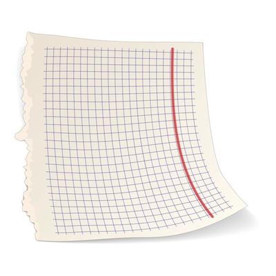 Crossed sheet of notebook illustration