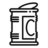 Open tin can icon, outline style vector