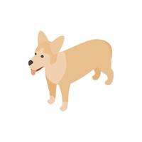 Mongrel dog icon, isometric 3d style vector