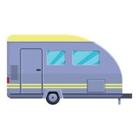 Vacation camp trailer icon, cartoon style vector