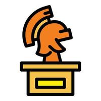 Roman helmet icon, outline style vector