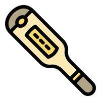 Digital thermometer icon, outline style vector