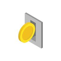 Parking fees icon, isometric 3d style vector