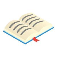 Open textbook isometric 3d icon vector