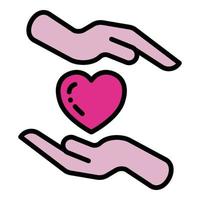 Charity team icon outline vector. Service love vector