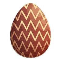 Zigzag chocolate egg icon cartoon vector. Dark candy vector