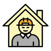 Modern house architect icon, outline style vector