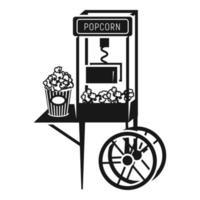 Popcorn cart icon, simple style vector