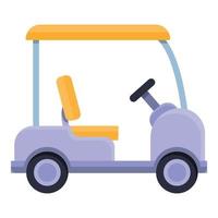 Game golf cart icon, cartoon style vector