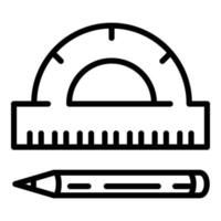 icono de instrumentos de arquitecto moderno, estilo de esquema vector