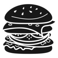 Fast burger icon, simple style vector