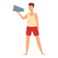 Man lifeguard icon cartoon vector. Safety water vector