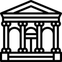 raman architecture bank building - outline icon vector