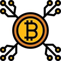 cryptocurrency investment digital bitcoin pocket - filled outline icon vector