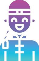 man chinese avatar smile ghost - gradient solid icon vector