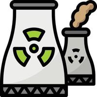 nuclear power energy plant ecology - filled outline icon vector