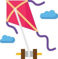 kite diamond flying toy entertainment - flat icon vector