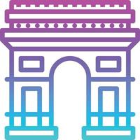 el arc de triomphe paris francia edificio emblemático - icono degradado vector