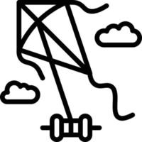 kite diamond flying toy entertainment - outline icon vector