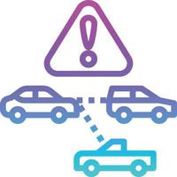 collision avoidance warning ai artificial intelligence - gradient icon vector