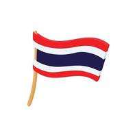 bandera, de, tailandia, icono, caricatura, estilo vector