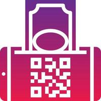 mobile payment qr code payment cash banking - solid gradient icon vector