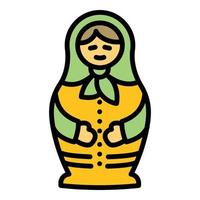 Toy nesting doll icon, outline style vector