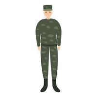 Army military uniform icon, cartoon style vector